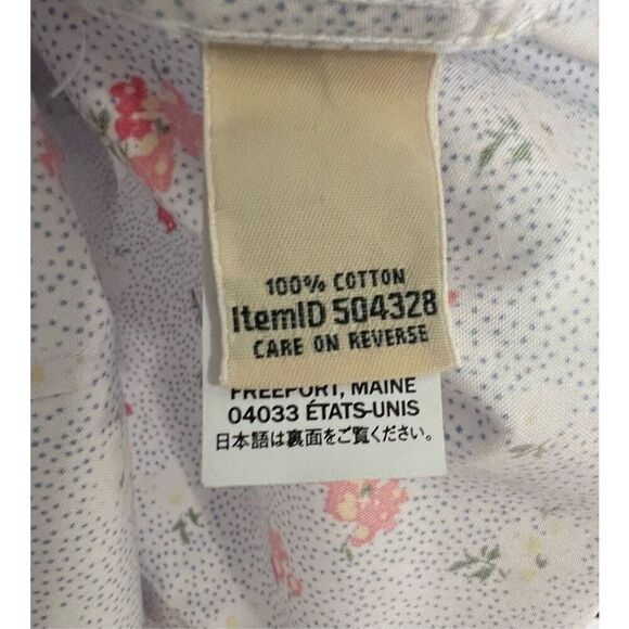 L.L. Bean Floral and Polkadot Pattern Button Up Half Sleeve Top - Picture 6 of 6